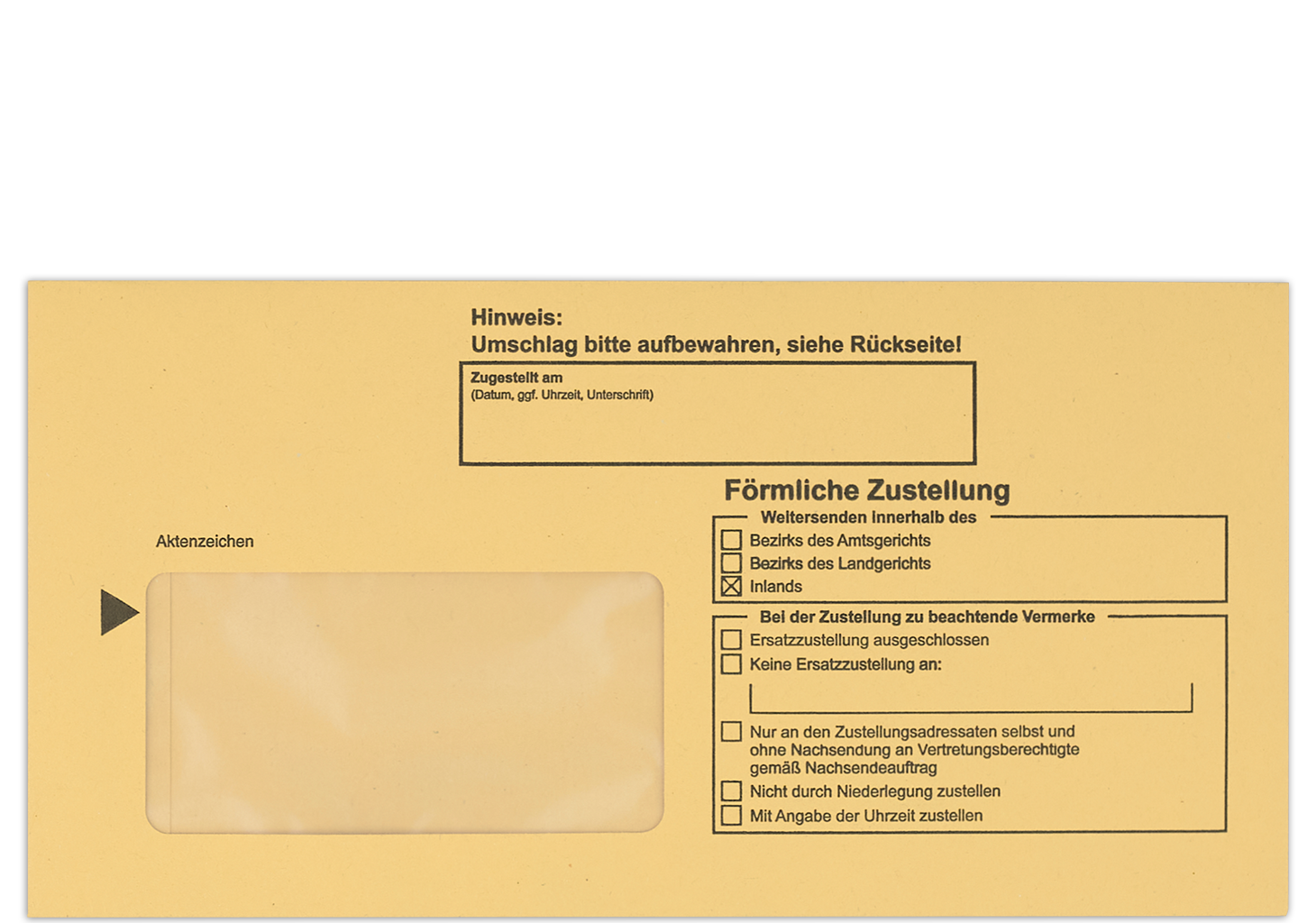 Postzustellungsumschlag DL - mit Fenster - Vorderseite