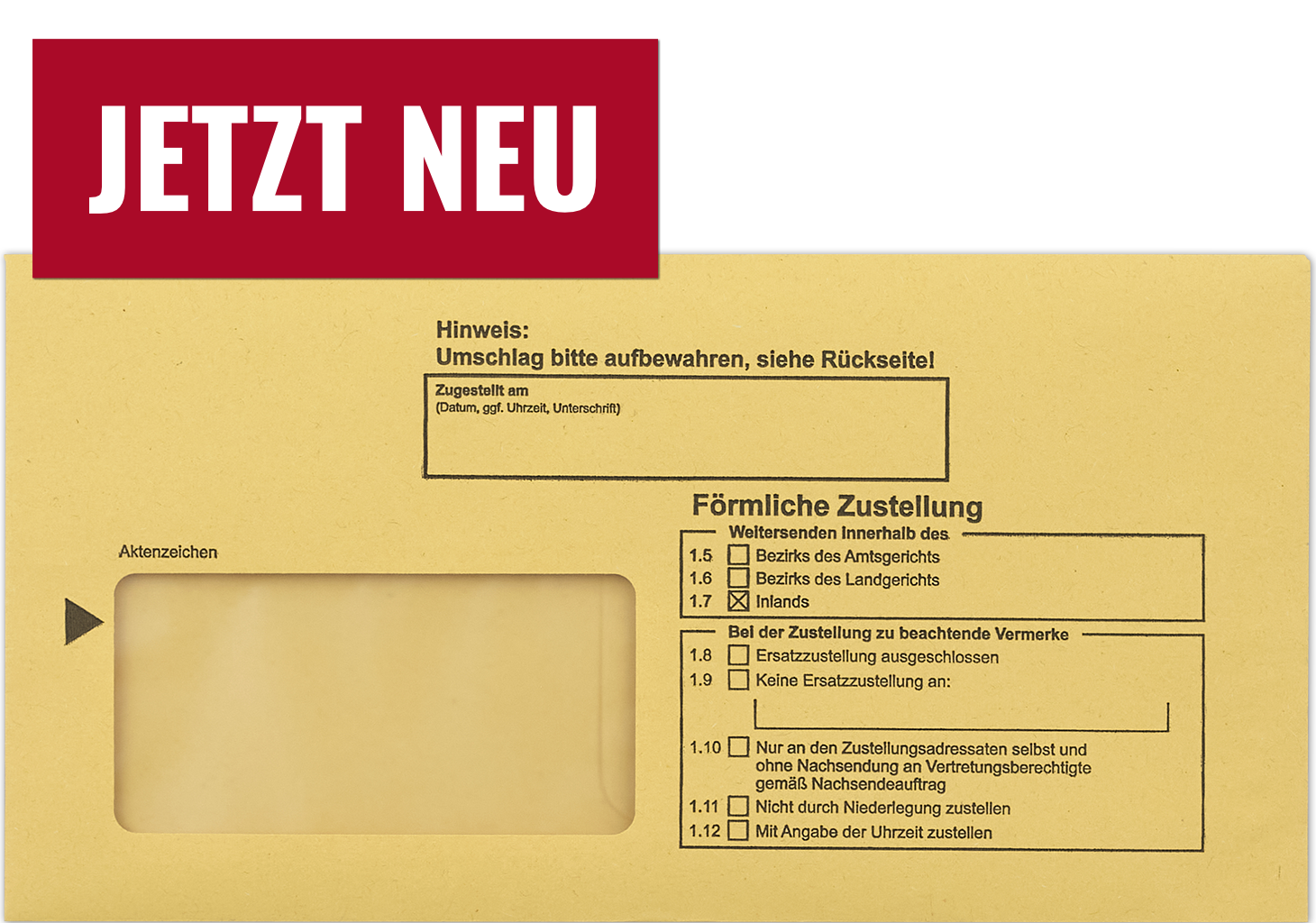 ZU720 - Postzustellungsumschlag 115x225 mm - Vorderseite