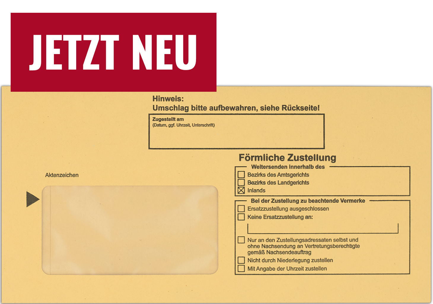 Postzustellungsumschlag DL - mit Fenster - Vorderseite