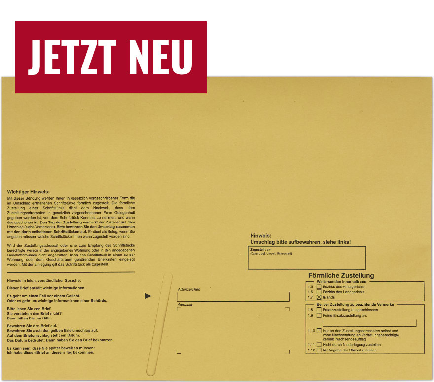 ZU7252_NEU_vs Zustellungsumschlag C4, mit Haftklebung, Vorderseite