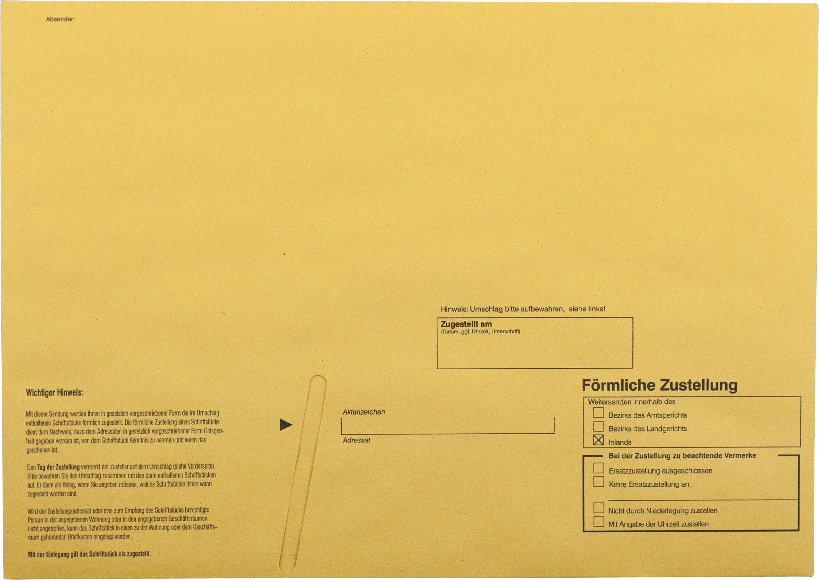 ZU7252_vs Zustellungsumschlag C4, mit Haftstreifen, Vorderseite