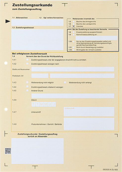 ZU605_NEU_vs_ Postzustellungsurkunde Vorderseite