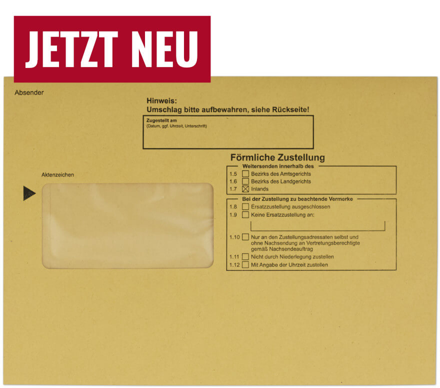 Postzustellungsumschlag mit Haftklebung C5, Vorderseite